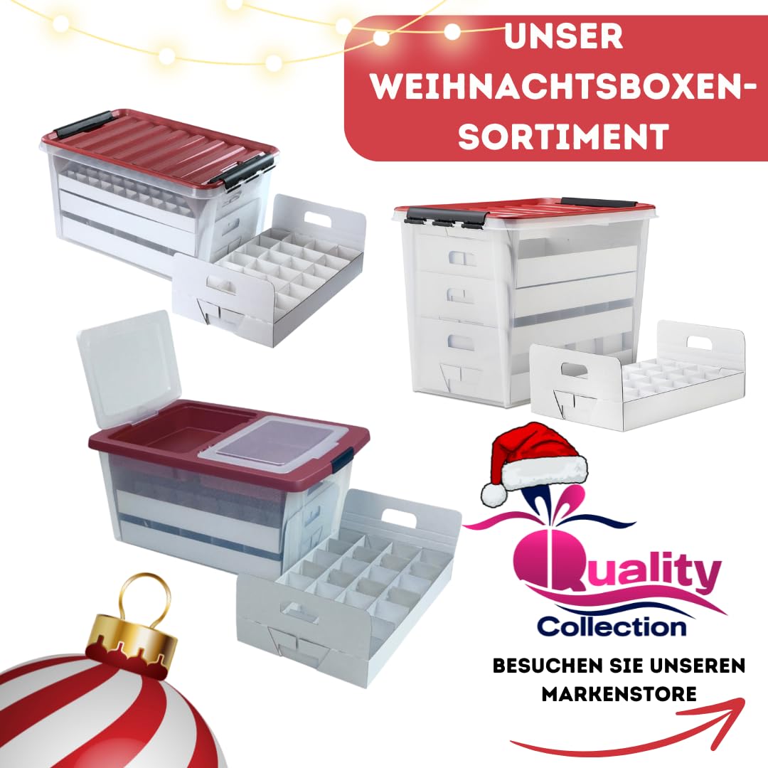 Weihnachtskugel-Box 47 Liter mit transparentem Deckel