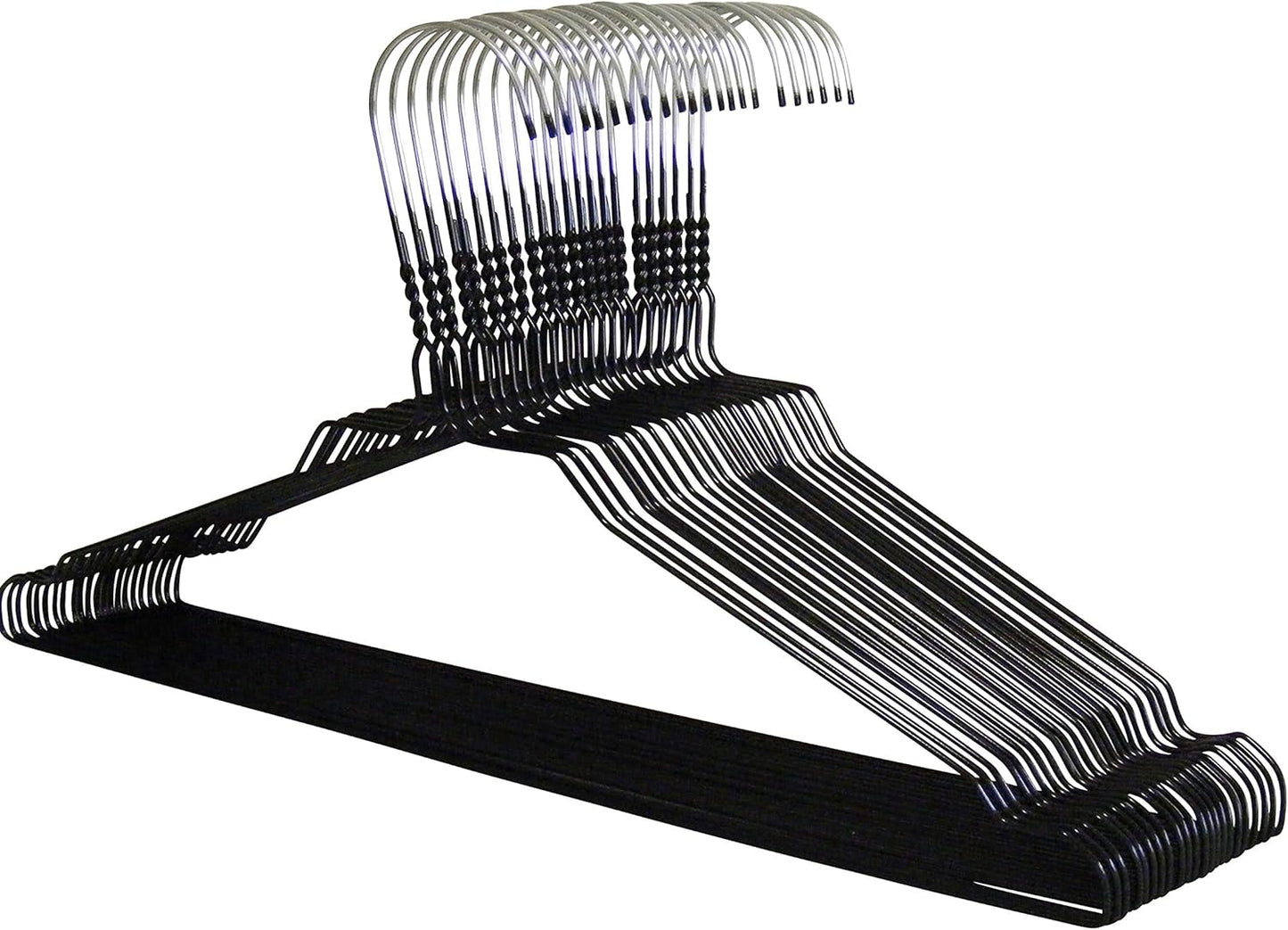 Quality-Collection | Drahtbügel Schwarz | 100-450 Stück | Drahtbügel | Metall Kleiderbügel | Zink- und Pulverbeschichtung | Platzsparend | 2,3 mm Stärke | Mit Einkerbungen | Für Hausgebrauch, Reinigung & Einzelhandel