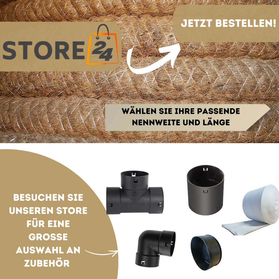 Drainagerohr mit Kokosfilter- Kokosdrainage