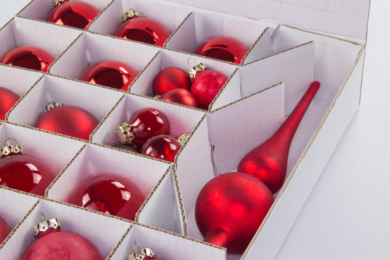 Quality Collection Weihnachtskugeln-Aufbewahrungsbox mit Deckel | 61 Liter | 79 Weihnachtskugeln | Christbaumschmuck und Deko | BPA-frei