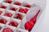 Box für Weihnachtskugel mit separaten Einlegern für verschiedene Christbaumkugeln und Deko