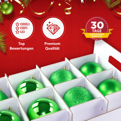 Quality Collection Weihnachtskugeln-Aufbewahrungsbox mit Deckel | 61 Liter | 79 Weihnachtskugeln | Christbaumschmuck und Deko | BPA-frei