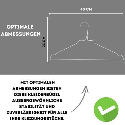 Quality-Collection | Drahtbügel Weiß | 100-450 Stück | Drahtbügel | Metall Kleiderbügel | Zink- und Pulverbeschichtung | Platzsparend | 2,3 mm Stärke | Mit Einkerbungen | Für Hausgebrauch, Reinigung & Einzelhandel