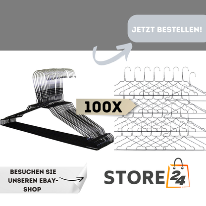 Quality-Collection | Drahtbügel Schwarz | 100-450 Stück | Drahtbügel | Metall Kleiderbügel | Zink- und Pulverbeschichtung | Platzsparend | 2,3 mm Stärke | Mit Einkerbungen | Für Hausgebrauch, Reinigung & Einzelhandel