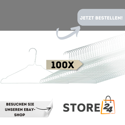 Quality-Collection | Drahtbügel Weiß | 100-450 Stück | Drahtbügel | Metall Kleiderbügel | Zink- und Pulverbeschichtung | Platzsparend | 2,3 mm Stärke | Mit Einkerbungen | Für Hausgebrauch, Reinigung & Einzelhandel