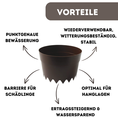 20 cm AQUARING 10er-Set, Pflanzenbewässerung, Bewässerungssystem, Gießring, Pflanzring