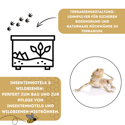 Lehmpulver I Naturlehm I Terrariensand I Bodengrund I Samenbombe I Insektenhotel Wahlweise I 1 Kg, 2 Kg, 5 Kg, 10 Kg, 20 Kg