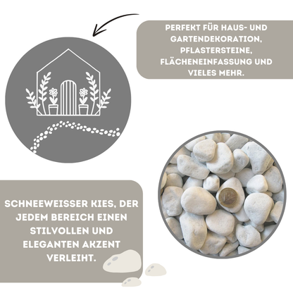 Dekosteine | Weiß | 25-40mm | Marmorkies | Natursteine zur Dekoration | Zierkies