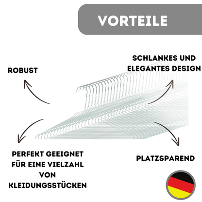 Quality-Collection | Drahtbügel Weiß | 100-450 Stück | Drahtbügel | Metall Kleiderbügel | Zink- und Pulverbeschichtung | Platzsparend | 2,3 mm Stärke | Mit Einkerbungen | Für Hausgebrauch, Reinigung & Einzelhandel