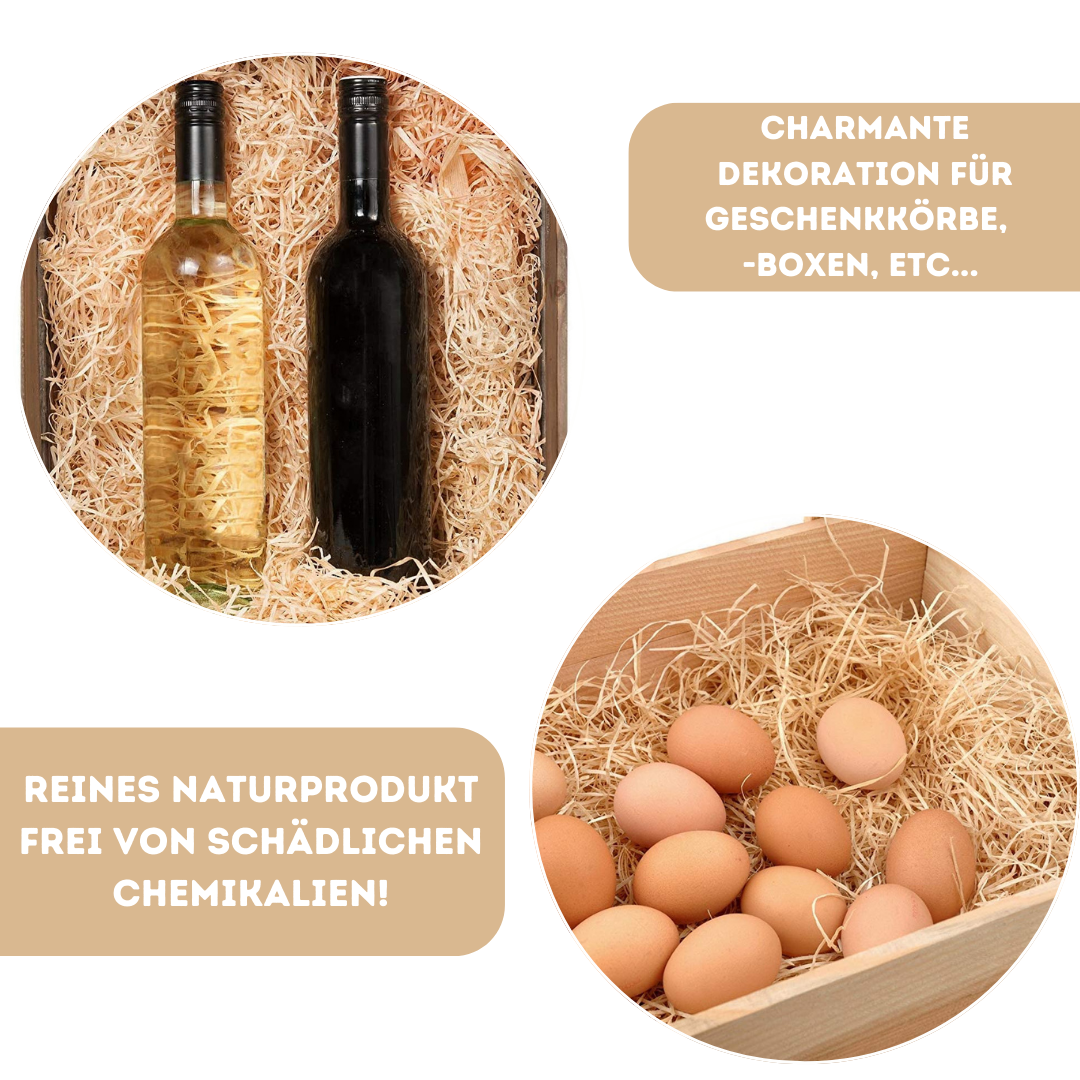 1-20 Kilogramm (Kg) Holzwolle | Natur | Erdbeerholzwolle | In Deutschland hergestellt | Ideal als Füllmaterial oder zur Dekoration | Unbehandelt