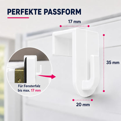 Fensterhaken für Fensterdeko, 20er-Set, Weiß
