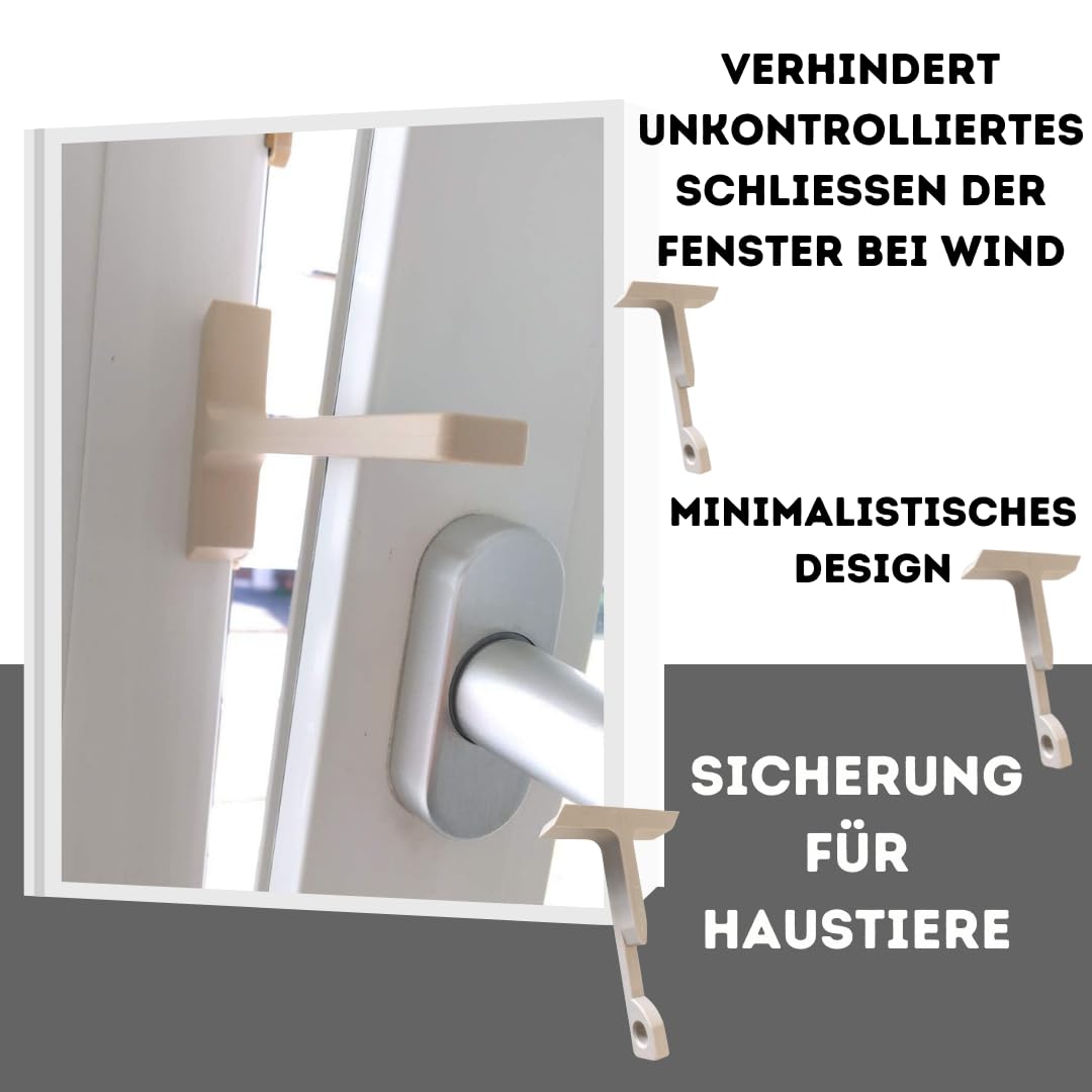 Fensterfeststeller für Kippfenster, 4er-Set, Beige