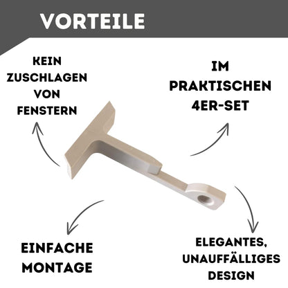 Fensterfeststeller für Kippfenster, 4er-Set, Beige