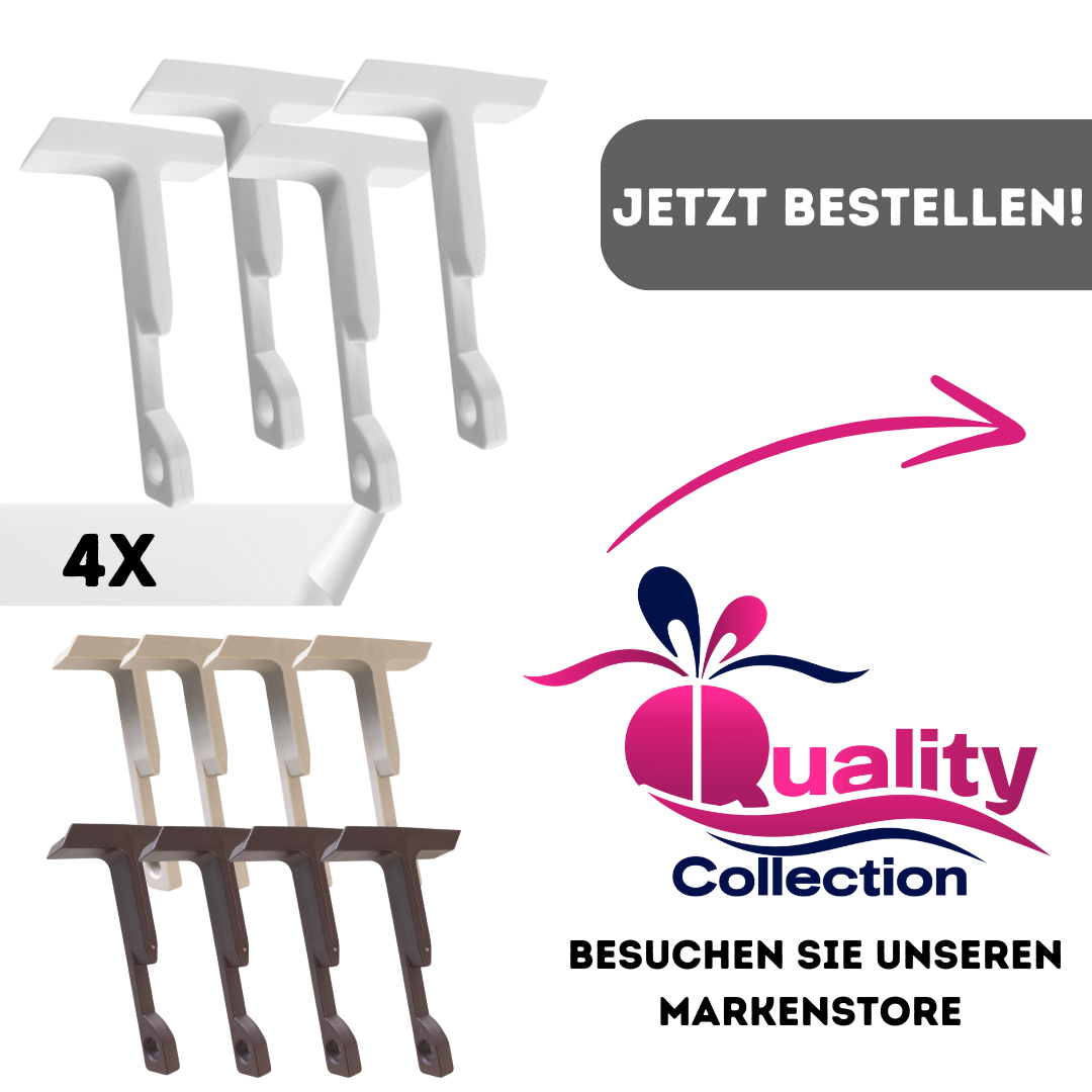 Quality Collection | Fensterfeststeller für Kippfenster | Fensterstopper | 4er-Set | Weiß | Robuste Sicherung für Kippfenster | Einfache stabile Montage | Ideal für Zuhause und Büro