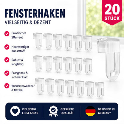 Fensterhaken für Fensterdeko, 20er-Set, Transparent