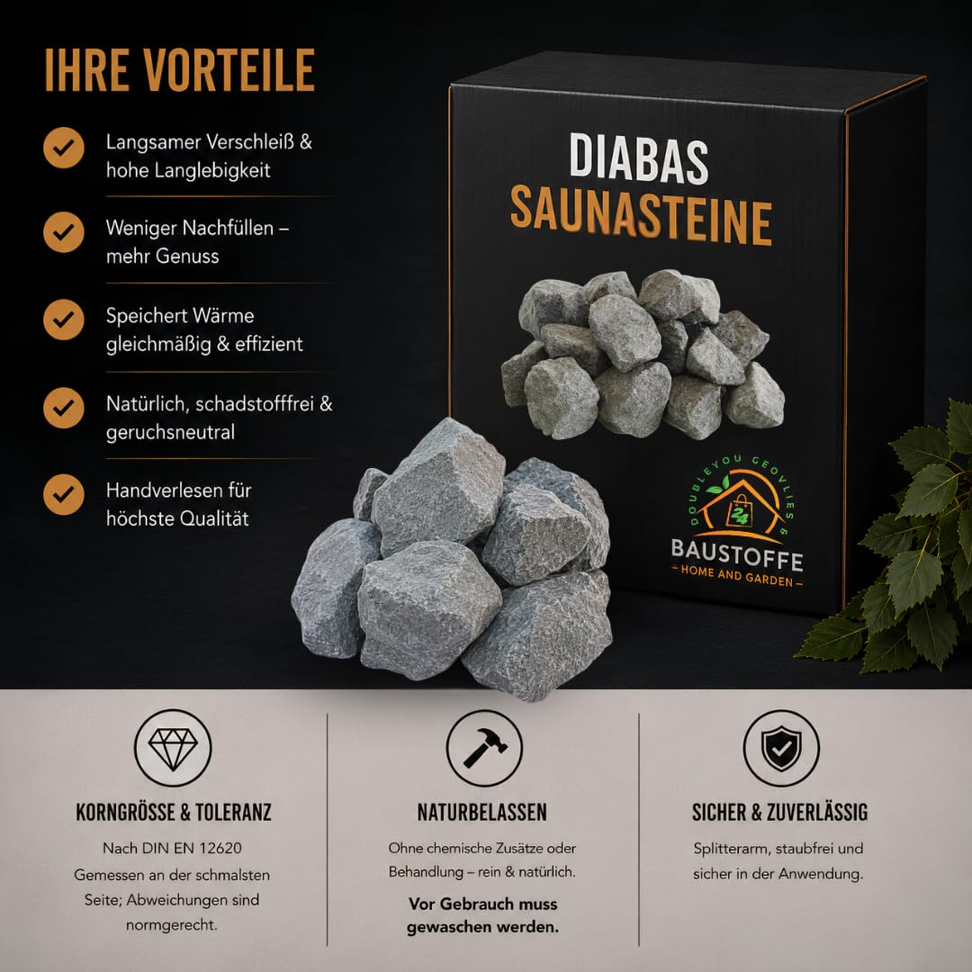 Diabas-Saunasteine XXL 120–250 mm