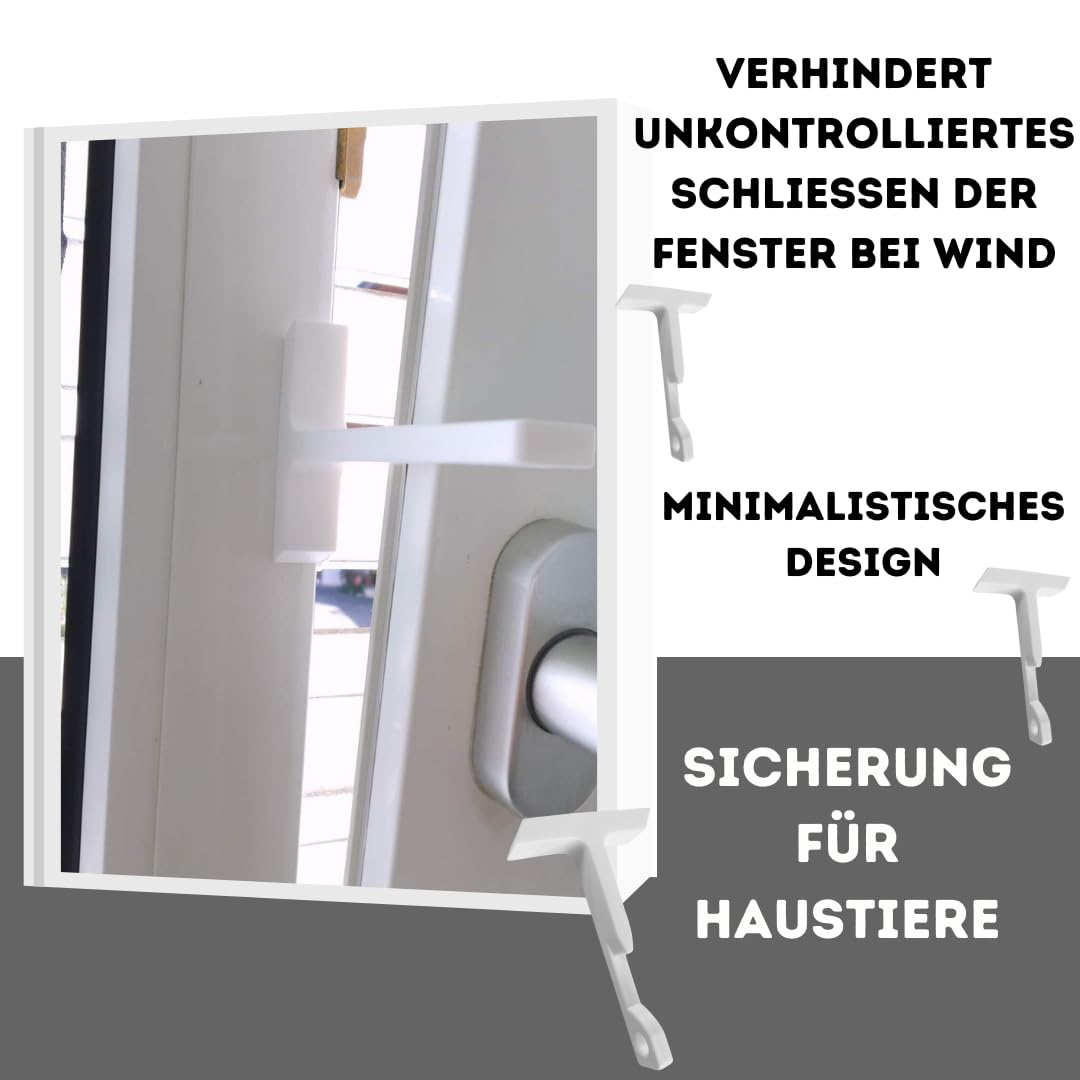 Fensterfeststeller für Kippfenster, 4er-Set, Weiß