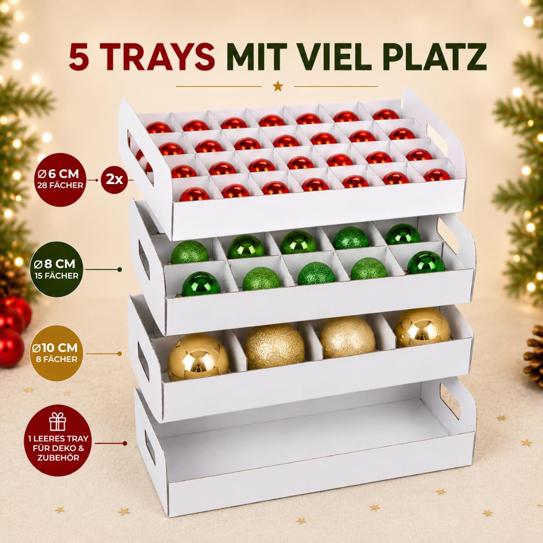 Weihnachtskugel-Box 61 Liter mit transparentem Deckel