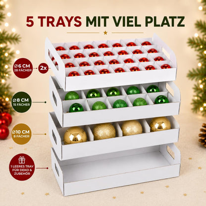 Weihnachtskugel-Box 61 Liter mit transparentem Deckel