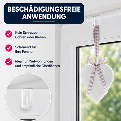 Fensterhaken für Fensterdeko, 20er-Set, Transparent