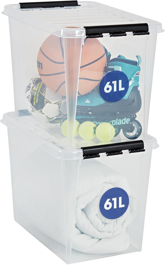 61 Liter Orthex Aufbewahrungsboxen Deckel Clipverschluss Lebensmittelecht Transparent