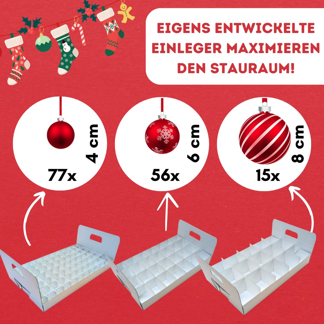 Weihnachtskugel-Box 47 Liter mit transparentem Deckel