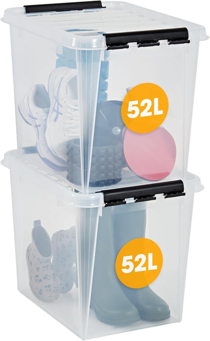 52 Liter Orthex Aufbewahrungsboxen Deckel Clipverschluss Lebensmittelecht Transparent