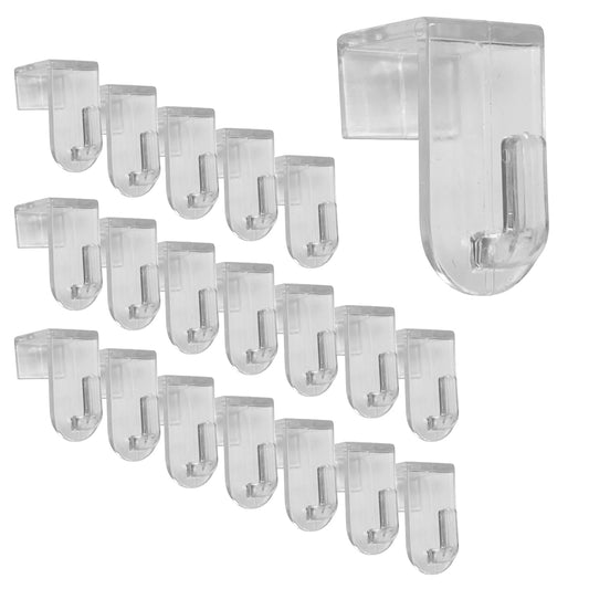 Fensterhaken | Dekohaken - Aufhänger | Transparent | 20er-Set | Für Fenster bis maximal 17 mm Falzmaß geeignet | Optimal für Ihre Fensterdeko | 35 x 20 mm