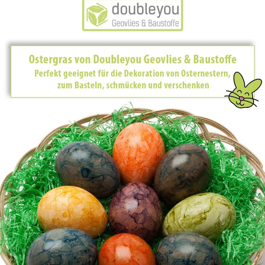 1-20 Kilogramm (1Kg) Grünes Ostergras | Perfekt für Oster-Deko | Holzwolle 100% gefärbt | Ideal als Füllmaterial oder zur Dekoration | In Deutschland hergestellt