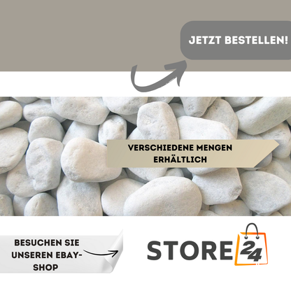 Dekosteine | Weiß | 25-40mm | Marmorkies | Natursteine zur Dekoration | Zierkies