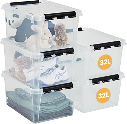 32 Liter Orthex Aufbewahrungsboxen Deckel Clipverschluss Lebensmittelecht Transparent
