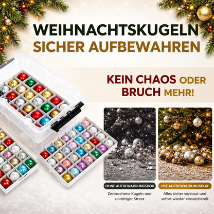 Weihnachtskugel-Box 61 Liter mit transparentem Deckel