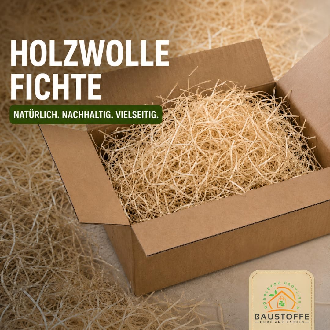 Holzwolle natur, 1–20 kg