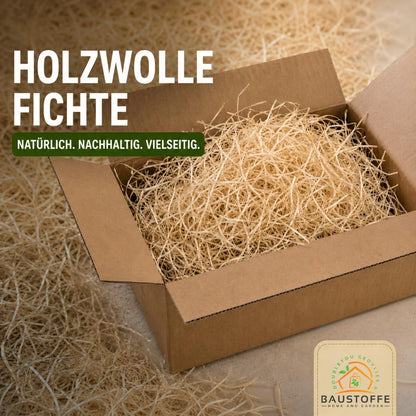 Holzwolle natur, 1–20 kg
