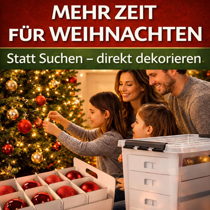 Weihnachtskugel-Box 61 Liter mit transparentem Deckel