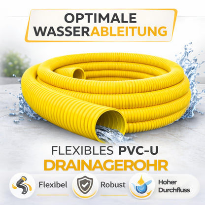Drainagerohr gelb, gelocht