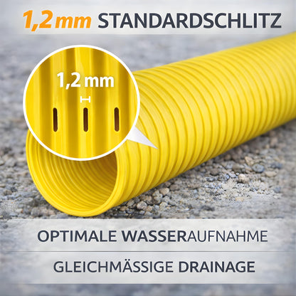 Drainagerohr gelb mit Nylon-Filterschlauch