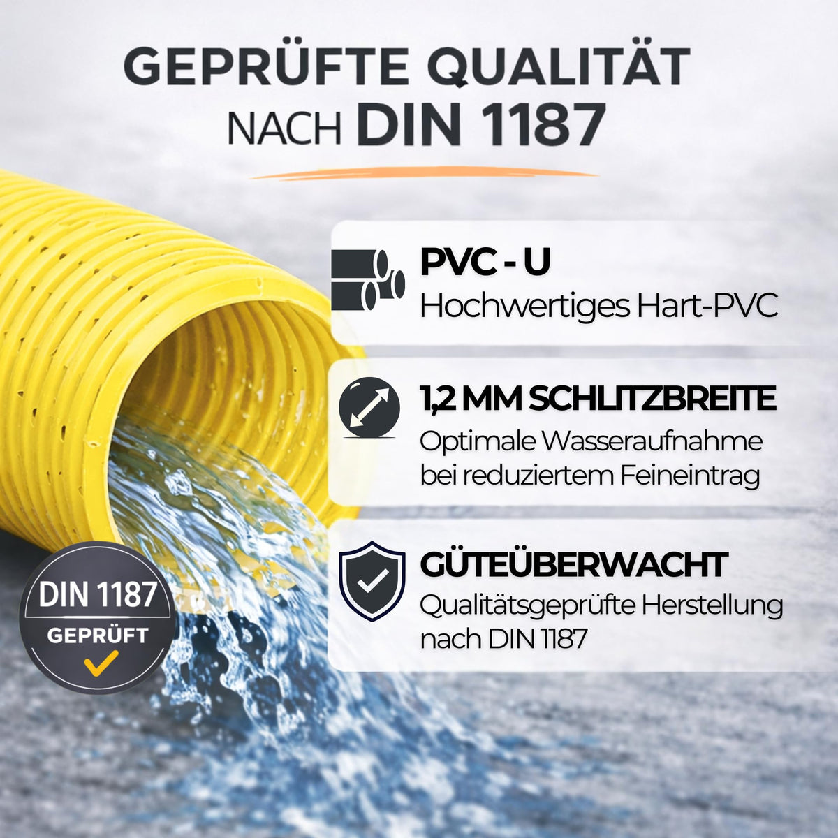 Drainagerohr mit Kokosfilter