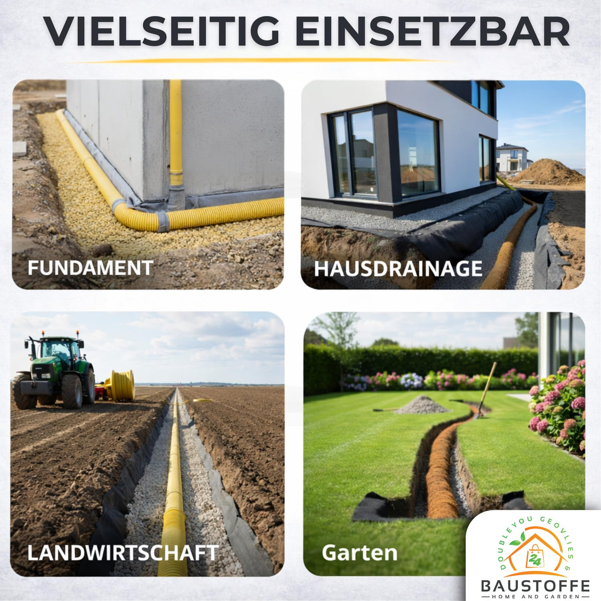 Drainagerohr mit Kokosfilter