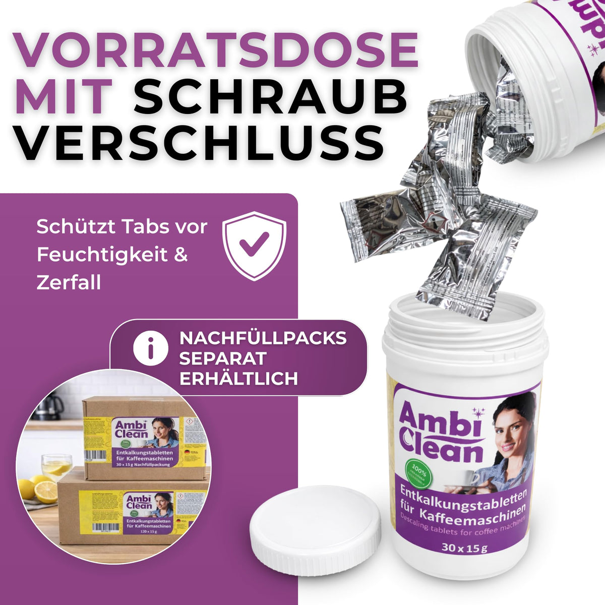 AmbiClean Entkalkungstabletten für Kaffeevollautomaten