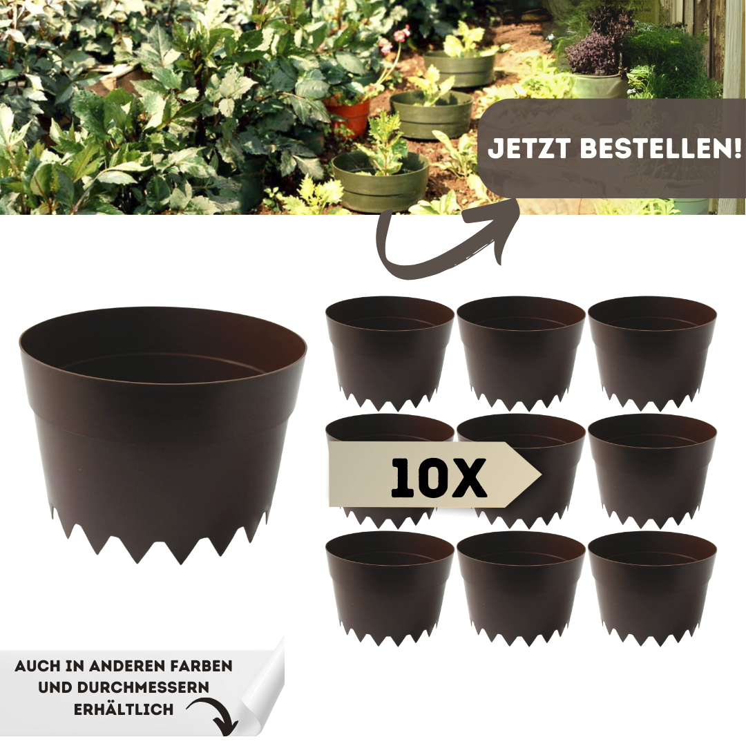 20 cm AQUARING 10er-Set, Pflanzenbewässerung, Bewässerungssystem, Gießring, Pflanzring