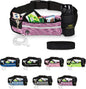Camouflage Rosa | Lucky Humans Laufgürtel Sport | Joggen & Laufen mit Handy-Tasche | Damen & Herren Bauchtasche mit Flaschen & Handy-Halterung | Trinkgürtel Running & Walking Belt