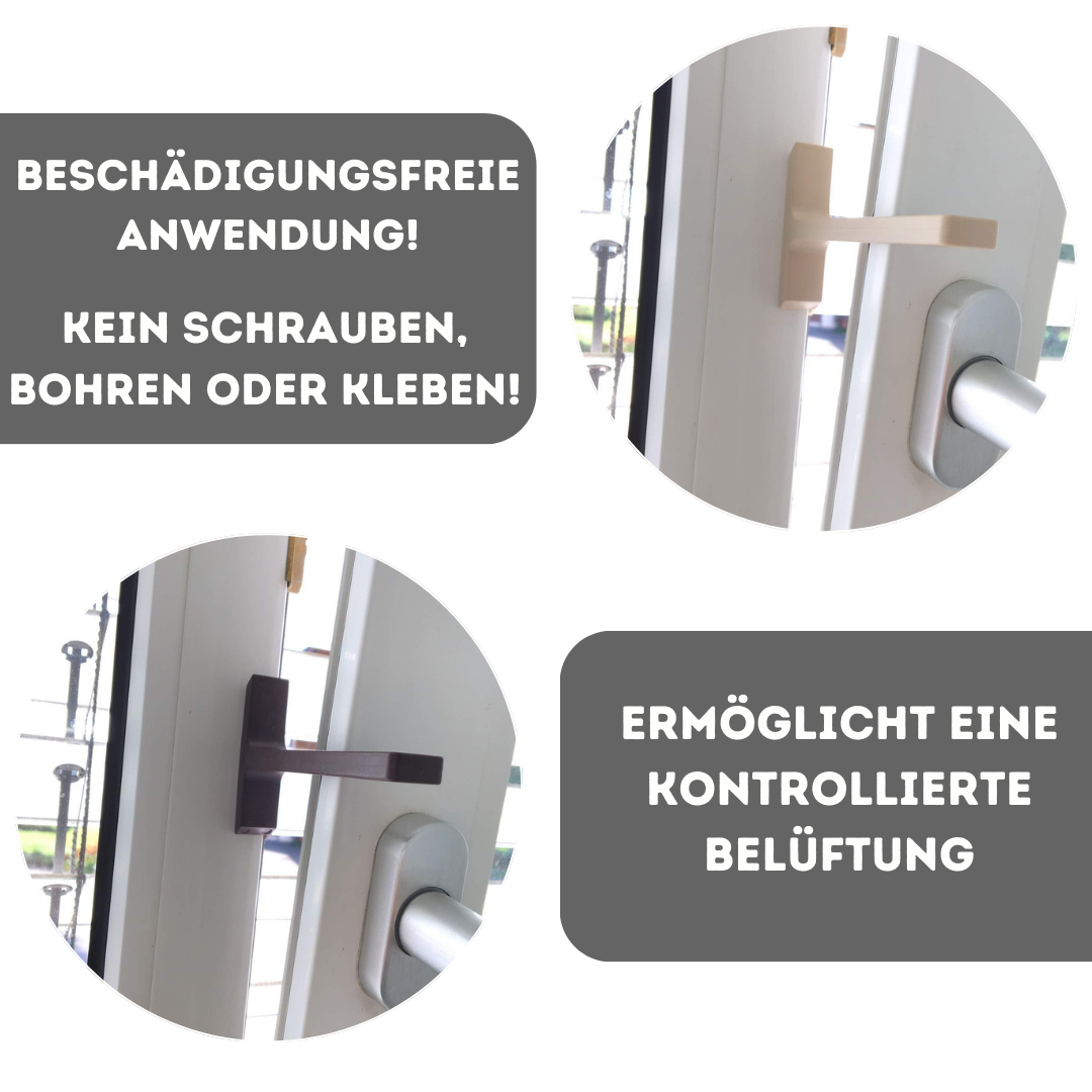 Quality Collection | Fensterfeststeller für Kippfenster | Fensterstopper | 4er-Set | Weiß | Robuste Sicherung für Kippfenster | Einfache stabile Montage | Ideal für Zuhause und Büro