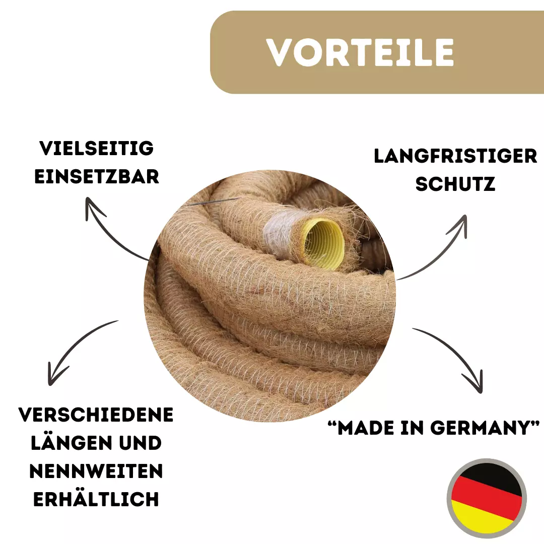 Drainagerohr mit Kokosfilter- Kokosdrainage