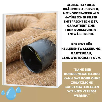 Drainagerohr mit Kokosfilter- Kokosdrainage