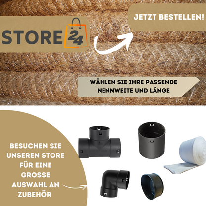 Drainagerohr mit Kokosfilter- Kokosdrainage