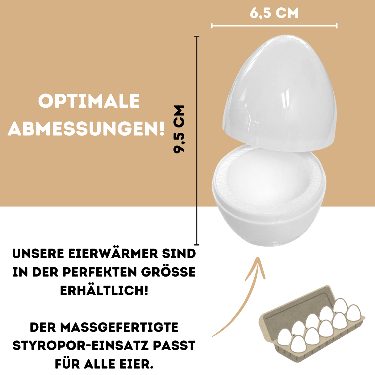 Quality-Collection Eierwärmer Thermo-Ei | Der Klassiker für warme Frühstücks- und Ostereier | Integriertes Styropor für langanhaltende Wärme | Ideal für Zuhause, Camping und Picknick | 4er-Set