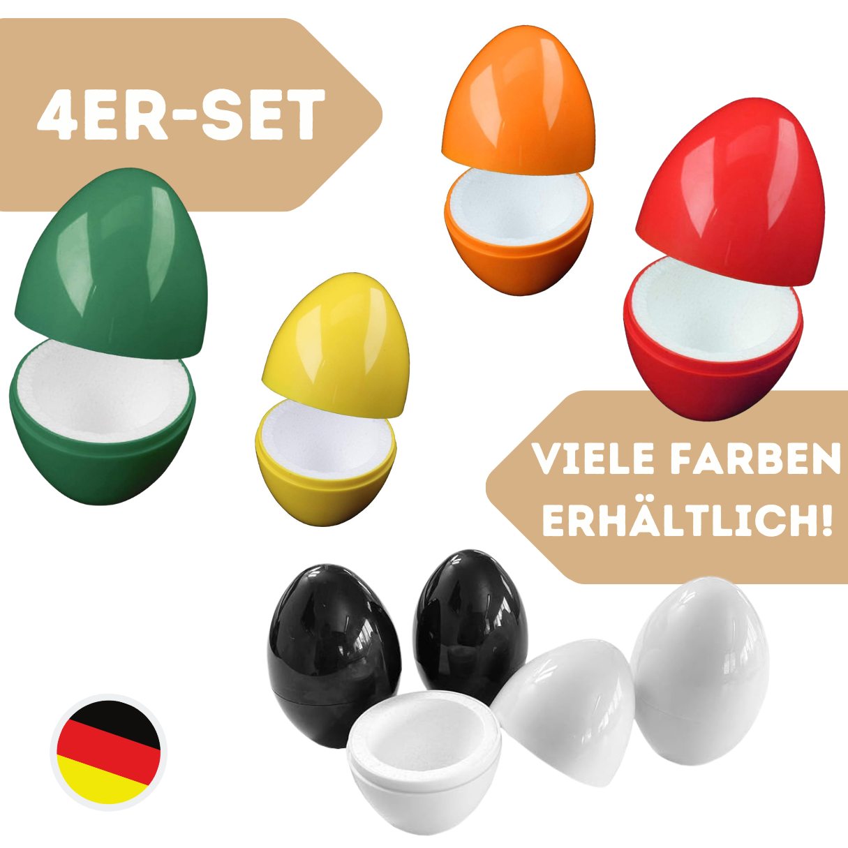 Quality-Collection Eierwärmer Thermo-Ei | Der Klassiker für warme Frühstücks- und Ostereier | Integriertes Styropor für langanhaltende Wärme | Ideal für Zuhause, Camping und Picknick | 4er-Set