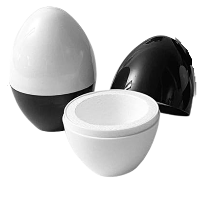 Quality-Collection Eierwärmer Thermo-Ei | Der Klassiker für warme Frühstücks- und Ostereier | Integriertes Styropor für langanhaltende Wärme | Ideal für Zuhause, Camping und Picknick | 4er-Set