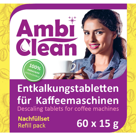 60 Nachfüllpack- Entkalker-Tabletten für Kaffeevollautomat, Kaffeemaschine & mehr -  - 60x15 g | 900 g